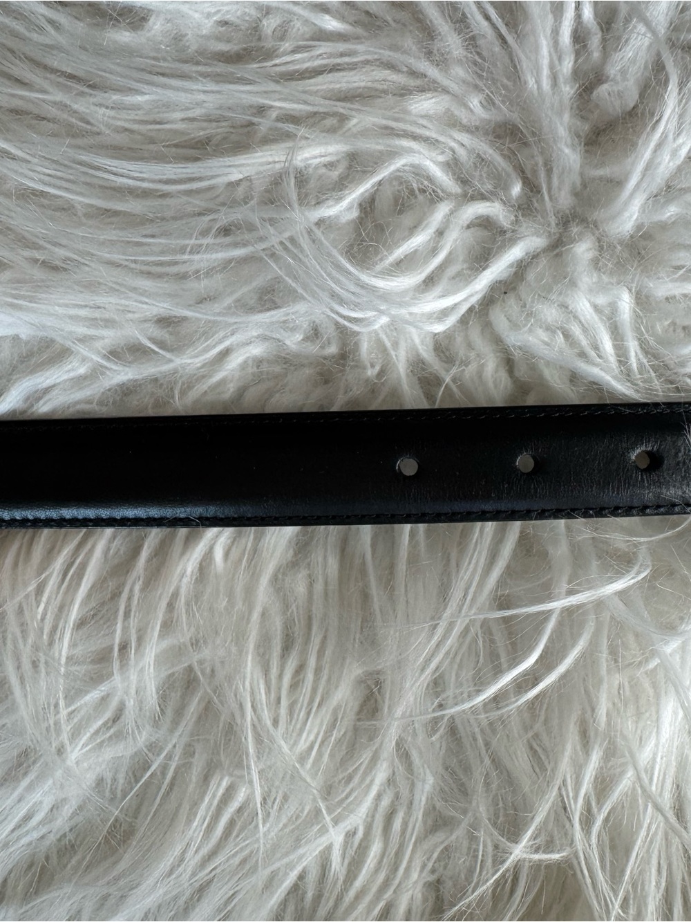 Aritzia Legendary Solid Black Leather Belt with Brass Buckle - Picture 4 of 6